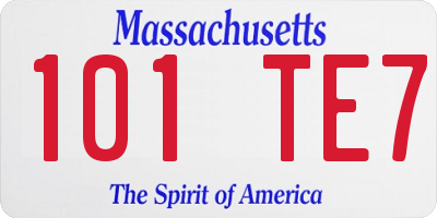MA license plate 101TE7