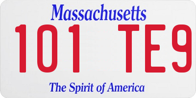 MA license plate 101TE9