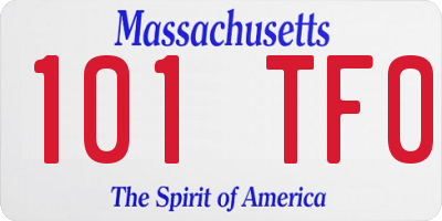 MA license plate 101TF0