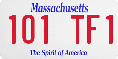 MA license plate 101TF1