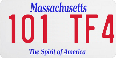 MA license plate 101TF4