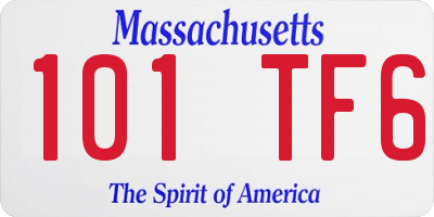 MA license plate 101TF6