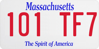 MA license plate 101TF7