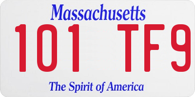 MA license plate 101TF9