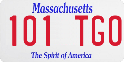 MA license plate 101TG0
