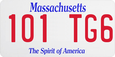 MA license plate 101TG6