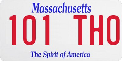 MA license plate 101TH0