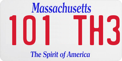 MA license plate 101TH3