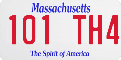 MA license plate 101TH4