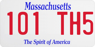 MA license plate 101TH5