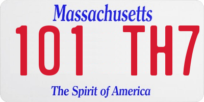 MA license plate 101TH7