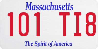 MA license plate 101TI8