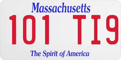 MA license plate 101TI9