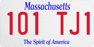 MA license plate 101TJ1