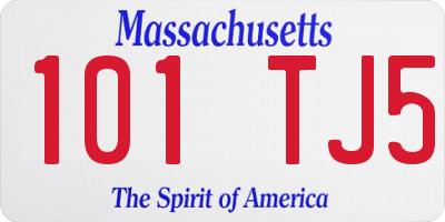 MA license plate 101TJ5