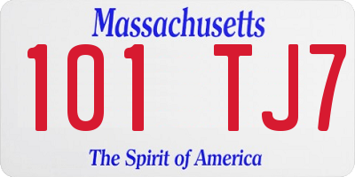 MA license plate 101TJ7