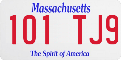 MA license plate 101TJ9