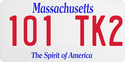 MA license plate 101TK2