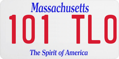 MA license plate 101TL0