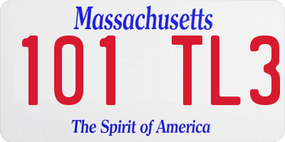 MA license plate 101TL3