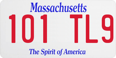 MA license plate 101TL9