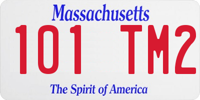 MA license plate 101TM2