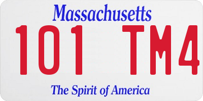 MA license plate 101TM4