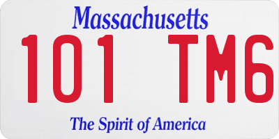 MA license plate 101TM6