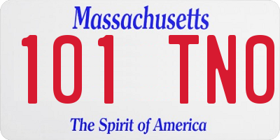 MA license plate 101TN0