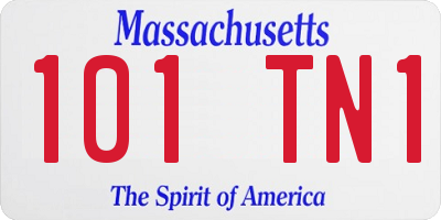 MA license plate 101TN1