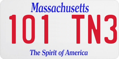 MA license plate 101TN3