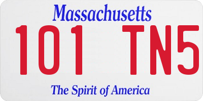 MA license plate 101TN5