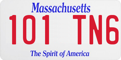 MA license plate 101TN6