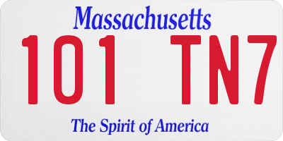 MA license plate 101TN7