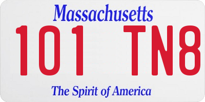 MA license plate 101TN8