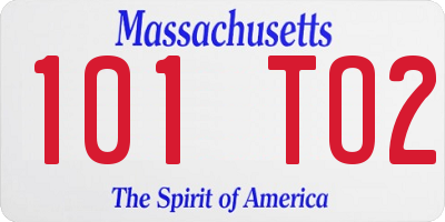 MA license plate 101TO2