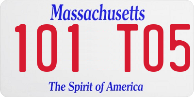 MA license plate 101TO5