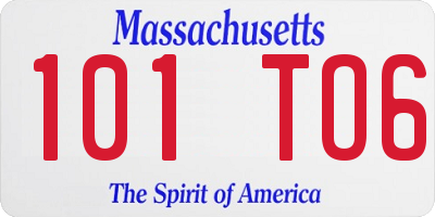 MA license plate 101TO6