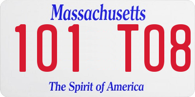 MA license plate 101TO8