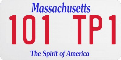 MA license plate 101TP1