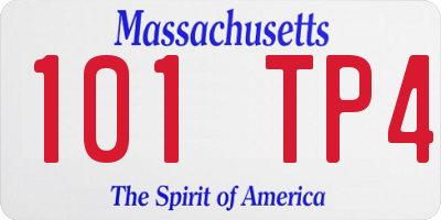 MA license plate 101TP4