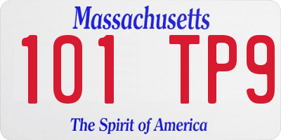 MA license plate 101TP9