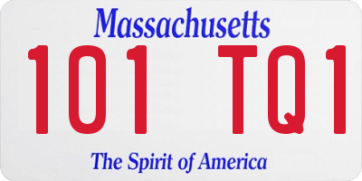 MA license plate 101TQ1