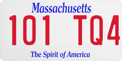 MA license plate 101TQ4