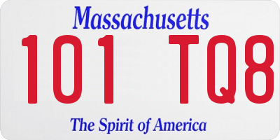 MA license plate 101TQ8