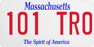 MA license plate 101TR0