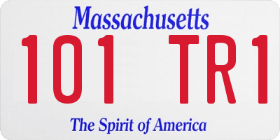 MA license plate 101TR1