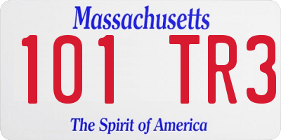 MA license plate 101TR3