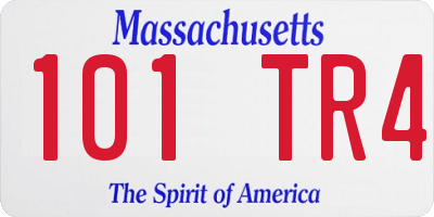 MA license plate 101TR4