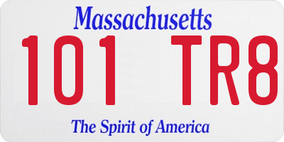 MA license plate 101TR8